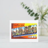 ヴィンテージ、アイオワ州ウォータールーからの挨拶 ポストカード (スタンド正面)