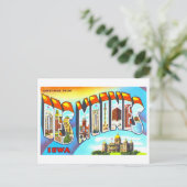 ヴィンテージ、アイオワ州デモインからの挨拶 ポストカード (スタンド正面)