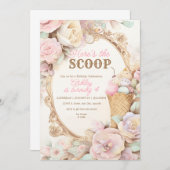 ヴィンテージ アイスクリーム バースデー、 ブラッシュ アイスクリーム 招待状 (正面/裏面)