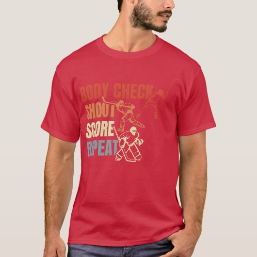 ヴィンテージ アイスホッケー 引用 家族 Tシャツ (正面)