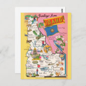 ヴィンテージ アイダホ州地図ポストカード ポストカード (正面/裏面)