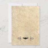 ヴィンテージ アイボリー ハロウィンパーティーの招待状 招待状 (裏面)