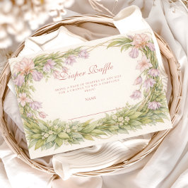 ヴィンテージ アイリスとベルフラワー ボタニカル ディッパー ラッフル エンクロージャーカード