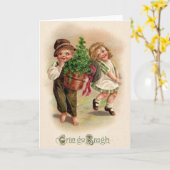 ヴィンテージ アイルランドの子供たち エリン・ゴ・ブラフ セントパトリックの日 カード (黄色い花)