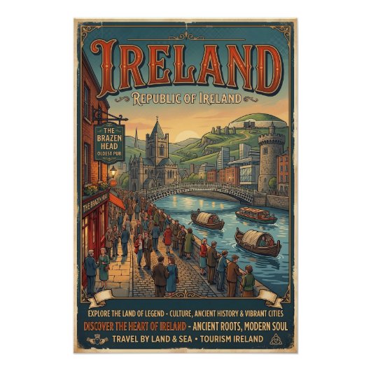 ヴィンテージ アイルランド 旅行ポスター ポスター (正面)