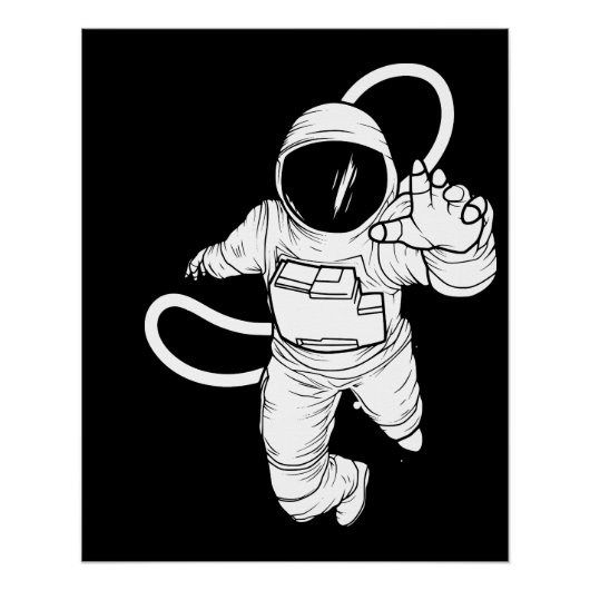 ヴィンテージ アウタースペース おもしろ 宇宙飛行士 ポスター (正面)