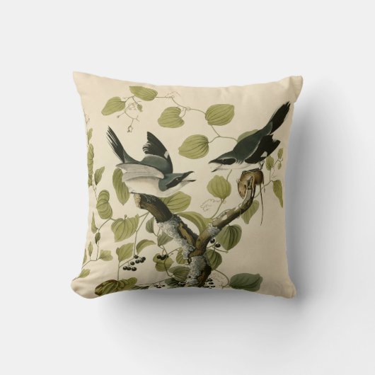 ヴィンテージ・アウドゥボン・ロガーヘ絵画ッド・シルクの贈り物  クッション (正面)