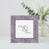 ヴィンテージ アウベギン プラム パターン ウェディング 招待状 (スタンド正面)