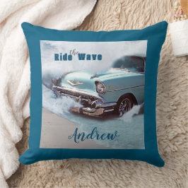 ヴィンテージ アクアカー「Ride The Wave」引用 オーシャンビーチ クッション