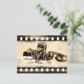 ヴィンテージ、アコーディオン – スタイル、折りたたみカメラ ポストカード (スタンド正面)