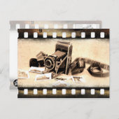 ヴィンテージ、アコーディオン – スタイル、折りたたみカメラ ポストカード (正面/裏面)
