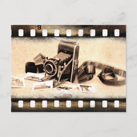 ヴィンテージ、アコーディオン – スタイル、折りたたみカメラ ポストカード (正面)