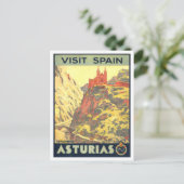 ヴィンテージ アストゥリアス スペイン 旅行ポスター ポストカード (スタンド正面)