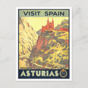 ヴィンテージ アストゥリアス スペイン 旅行ポスター ポストカード