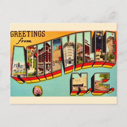 ヴィンテージ アッシュビル ノースカロライナ州 ポストカード (正面)