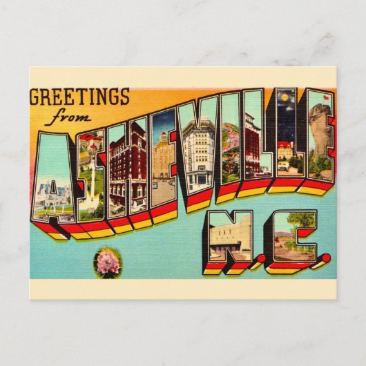 ヴィンテージ アッシュビル ノースカロライナ州 ポストカード (正面)