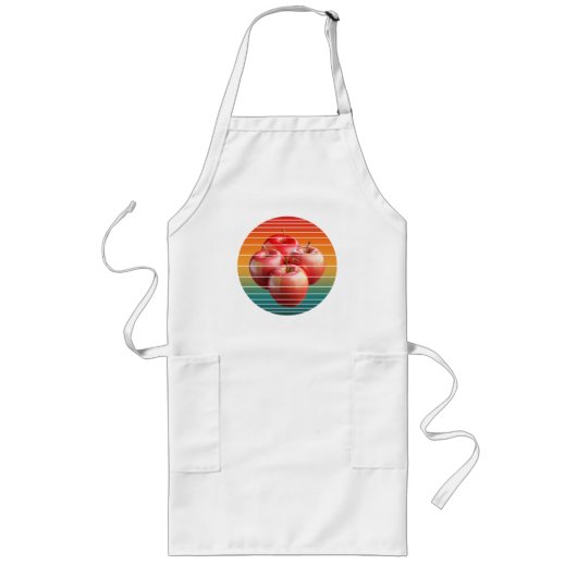 ヴィンテージ アップル フルーツ 健康食品 ロングエプロン (正面)