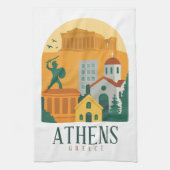 ヴィンテージ アテネ ギリシャ 旅行 – パルテノン神殿 キッチンタオル (縦)