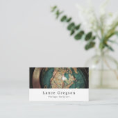 ヴィンテージ・アトラス・グローブ、アンティーク・ディーラー 名刺 (スタンド正面)