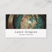 ヴィンテージ・アトラス・グローブ、アンティーク・ディーラー 名刺 (正面)