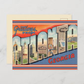 ヴィンテージ アトランタ グリーティング ポストカード (正面/裏面)