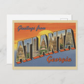 ヴィンテージ「アトランタ・ジョージアからのご挨拶」 ポストカード (正面/裏面)