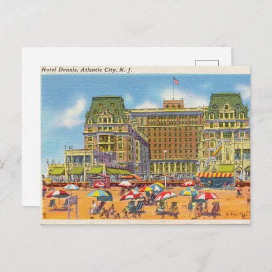 ヴィンテージ,アトランティックシティホテルニュージャージー ポストカード (正面/裏面)