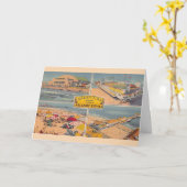 ヴィンテージ アトランティックシティ イラスト カード (黄色い花)