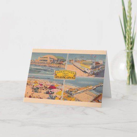 ヴィンテージ アトランティックシティ イラスト カード (正面)