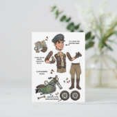 ヴィンテージ・アドベンチャラー紙人形キット ポストカード (スタンド正面)