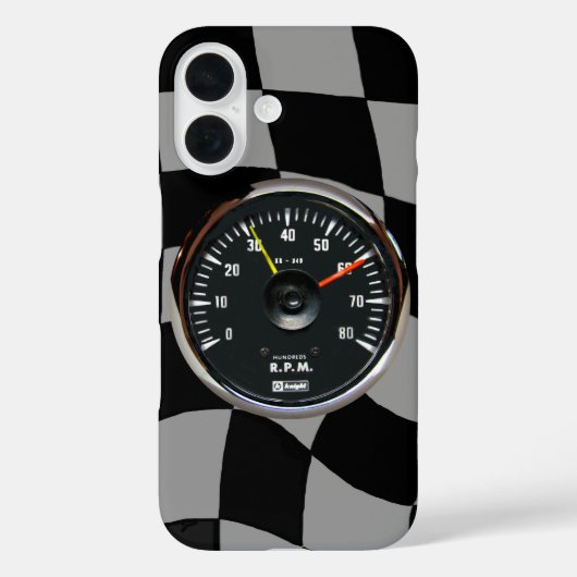 ヴィンテージ アナログ オート タコメーター レーシング Case-Mate iPhoneケース (裏面)