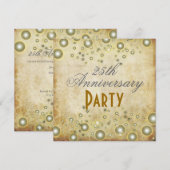ヴィンテージ・アニバーサリー、シャンパンの泡の招待状 招待状 (正面/裏面)
