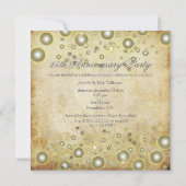 ヴィンテージ・アニバーサリー、シャンパンの泡の招待状 招待状 (裏面)