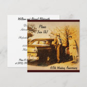 ヴィンテージ・アニバーサリー・パーティーの招待状　記念すべき節目 招待状 (正面/裏面)