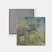 ヴィンテージ アフリカゾウのジャングル、EJ デトールド マグネット (正面/裏面)