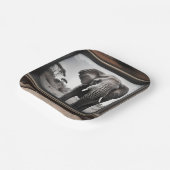 ヴィンテージ・アフリカゾウをアナログ・テレビで放送 ペーパープレート (傾斜あり)