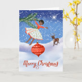 ヴィンテージ・アフリカ系アメリカ人クリスマスカード カード (黄色い花)