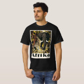 ヴィンテージ アフリカ 旅行ポスター、アフリカゾウ Tシャツ (正面フル)