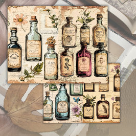 ヴィンテージ アポテカリー フラワー ジャンク ジャーナル ペーパー