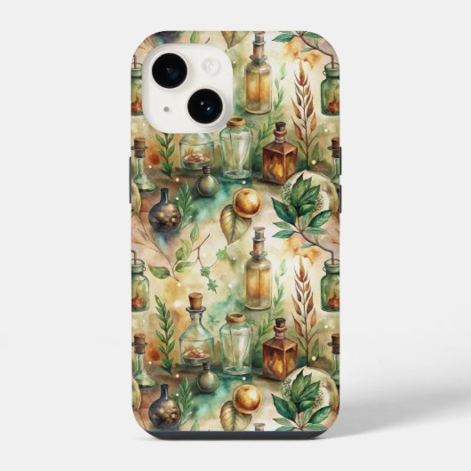 ヴィンテージ・アポテカリー・ボトル・パターン（2） iPhoneケース (裏面)