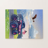 ヴィンテージ、アメリカのモンスタートラック ジグソーパズル (横)