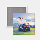 ヴィンテージ、アメリカのモンスタートラック マグネット (正面/裏面)