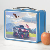 ヴィンテージ、アメリカのモンスタートラック メタルランチボックス (インサイチュ)