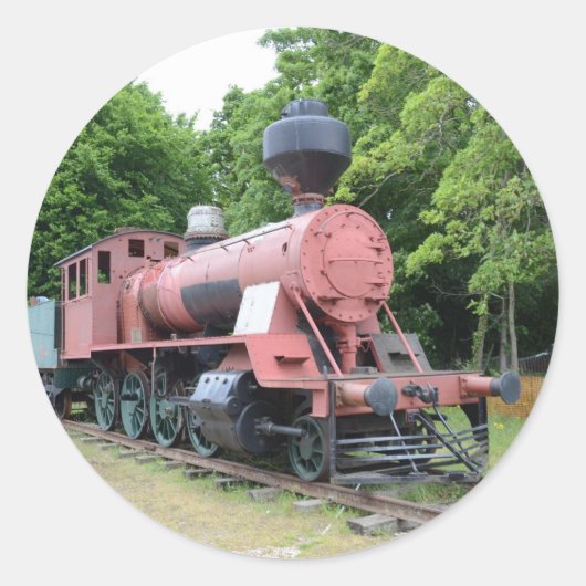 ヴィンテージ アメリカの蒸気機関車 ラウンドシール (正面)