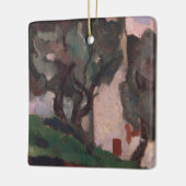 ヴィンテージ・アメリカン・アートワーク・ランドスケー絵画ズ セラミックオーナメント (左)