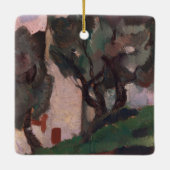 ヴィンテージ・アメリカン・アートワーク・ランドスケー絵画ズ セラミックオーナメント (裏面)