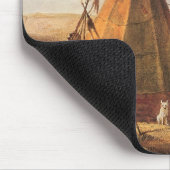 ヴィンテージ・アメリカン・ウェスト、テープ・オン・プレーン・バイ・ボドマー マウスパッド (コーナー)