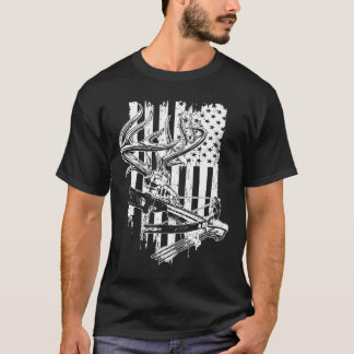 ヴィンテージ アメリカン クロスボウ ハンティング フラグ - アーチェリー ハント Tシャツ