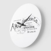 ヴィンテージ·アメリカン·グローサー·アド ラージ壁時計 (傾斜)