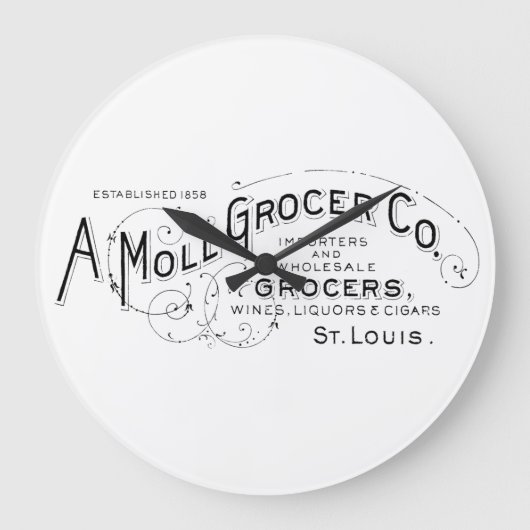 ヴィンテージ·アメリカン·グローサー·アド ラージ壁時計 (正面)